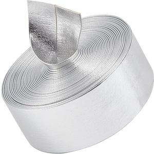 GORGECRAFT 5.5Yds Silver Metallic Leather Strip 1.2" Wide Flat Glossy Pu Leather Straps Shiny Leather Lace Stripper Beading String Ribbon Double Sided Leather Supplies Faux Cord for Craft Jewelry