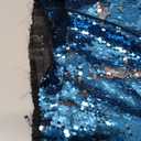 Sensory Wall Sequin Flip Fabric for Kids,0.2" Large Sequins Sensory Graffiti Fabric for Toddlers,Tactile Stimulation,Calming Corner Items (Half yd (18"*49"), Lake Blue + Silver)