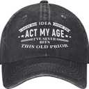 50th 60th 70th 80th Birthday Vintage Cotton Baseball Cap for Men Birthday Retired Gift Caps for Dad Grandpa Uncle Husband