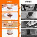 Ezprotekt 24 Pcs Clear Square Chair Leg Floor Protectors with Felt, Silicone Felt Furniture Pads for Hardwood Floor, Dining Table Leg Caps Covers No Scratches and Noise (L Fit: 1" - 1.4")