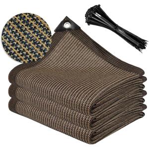 Shade Cloth for Garden 10 * 10FT, 70% Sunblock Mesh Tarp & Outdoor Sun Shade with Grommets, Sun Shade Outdoor Cover, Plant Covers Freeze Protection for Greenhouse, Kennel, Lawn, Patio Brown