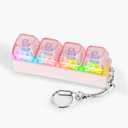 Keyboard Fidget Toy for Adults Keyboard Clicker with LED Light Keychain Fidget Stress Relief Sensory Toy (1 Piece)