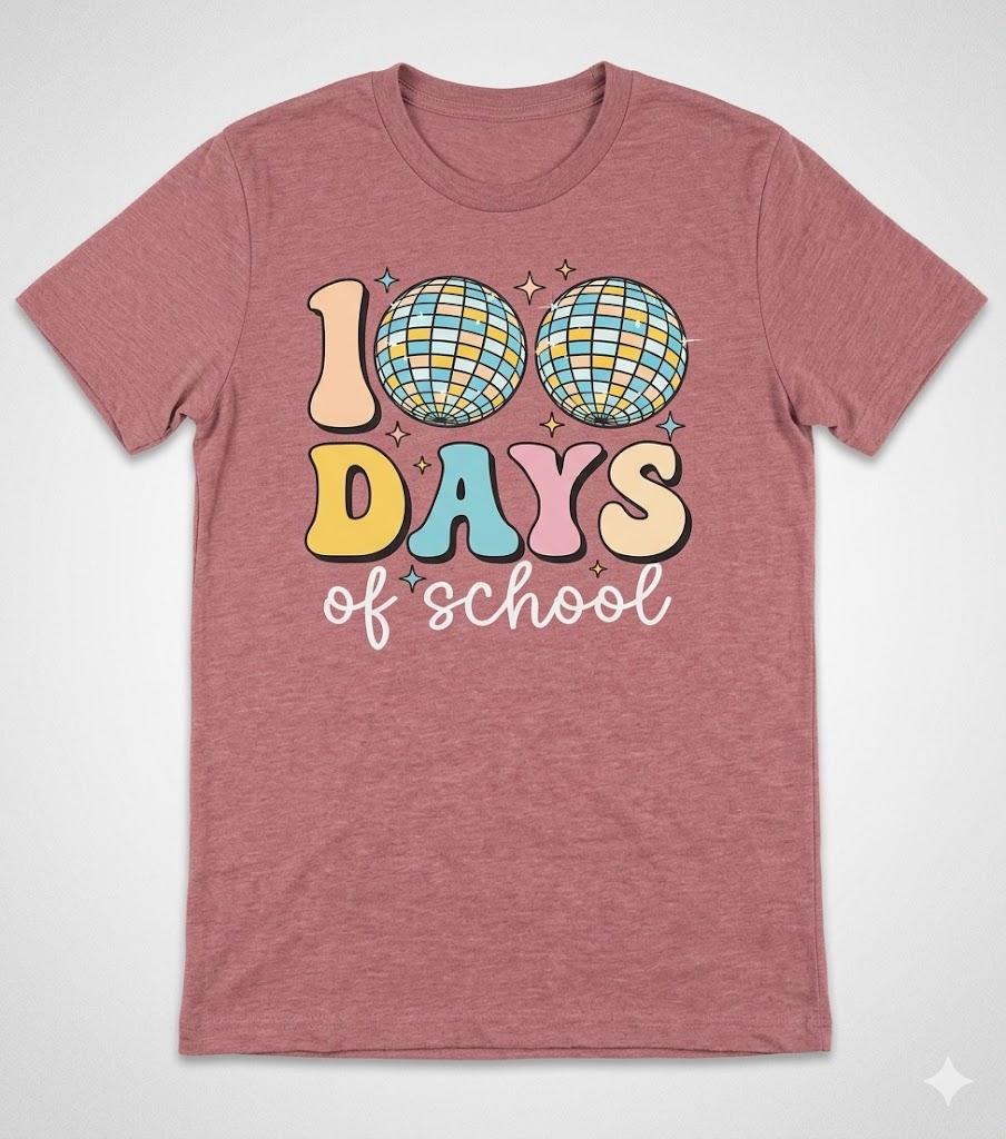 TIEEI Women 100 Days of School Shirt 100th Day of School T-Shirts Teacher Life Tee Tops, Large