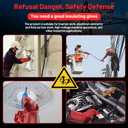 Insulating Gloves For High Voltage Electrical Work 1.8mm-Thickness Protective Gloves Cut & Stab Resistant 12kVAC/22kVDC Max Red Rubber Insulating Handwear For Lineworker Electricians