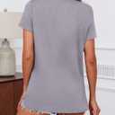 Ficerd 3 Pack Women's Maternity T Shirts, Short Sleeve Side Split Pregnancy Tops Casual Crew Neck Pregnant Tees Mama Clothes (M)