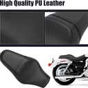 Motorcycle 2-Up Driver Passenger Seats Front Rear Sportster Seat Cushion Pad Black Leather Replacement for Harley Davidson Sportster Iron 883 1200 48 72 XL XR Custom 2004-Up