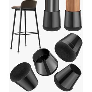 24-Pack Silicone Chair Leg Floor Protectors for Hardwood Floors -Felt Furniture Pads, Rubber Chair Leg Covers/Caps - Noise Reducing & Scratch-Proof - Round Small (Fits 14/16"-15/16" / 21-25mm), Black