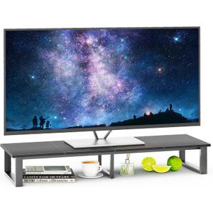 aboxoo 45" TV Riser for 32-60 inch TV, TV Riser Stand Shelf, Tabletop TV Stand Riser, Computer Monitor Table for Home Living Room, Study Office (Black)