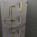 GLOBE Electric 60885 3-Light Linear Chandelier, Matte White, Brass Accents, Adjustable Hanging Height, Sloped or Vaulted Ceiling, Modern Dimmable Lighting for Kitchen Island or Dining Room