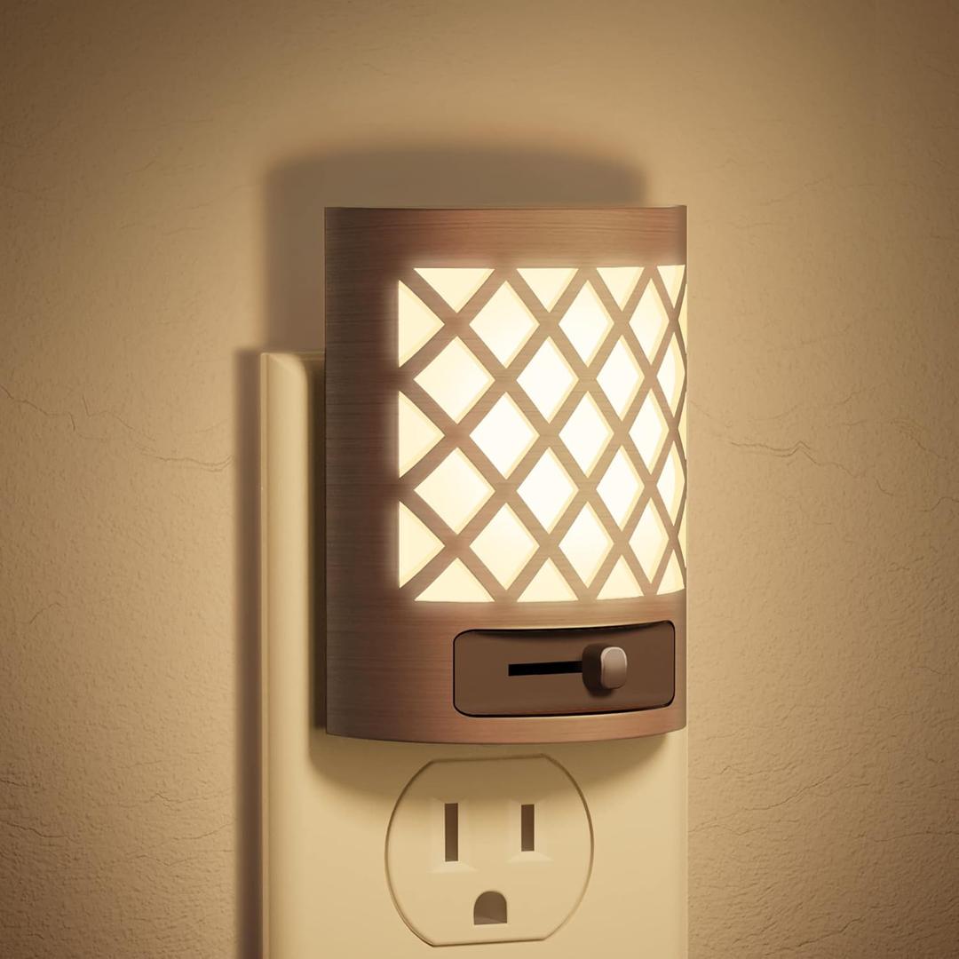 DORESshop Night Light, Night Lights Plug Into Wall [2 Pack], Plug in Night Light, Nightlight, Dusk to Dawn Sensor, Adjustable Brightness Night Lights for Bathroom, Hallway, Stairway, Soft White