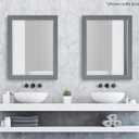DesignOvation Bosc Framed Decorative Rectangle Wall Mirror, 22 x 28, Gray, Transitional Rectangular Vanity Mirror for Use as Bathroom Mirror for Over Sink or Refined Entryway Mirror