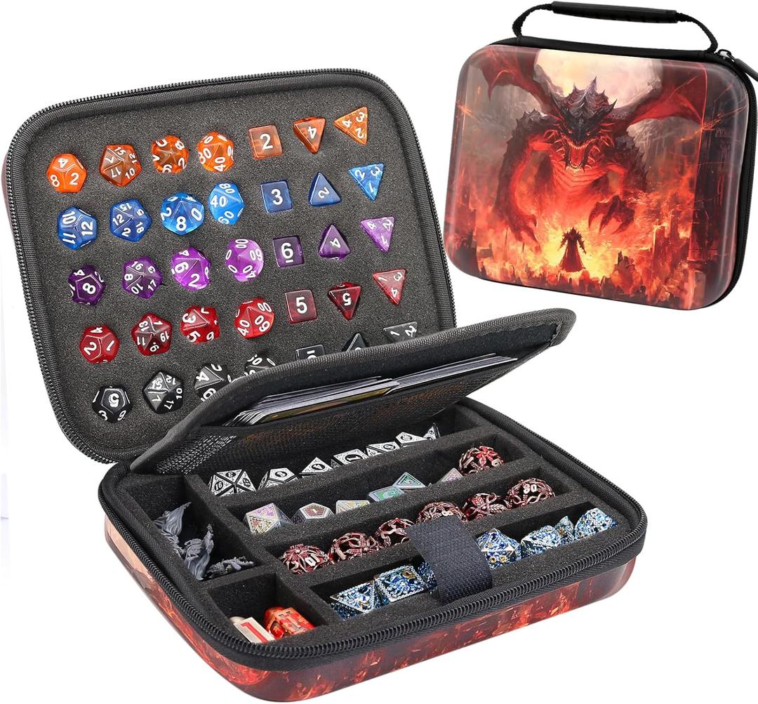 Dice Storage Case Dice Bag Dice throne dnd dice tray dice holder dnd dice storage dice case Multifunctional storage Organizer Role Playing Game for Rpg Table Game (A)