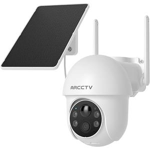 ARCCTV Solar Security Cameras Wireless Outdoor, 4MP 360° View Battery Powered Outdoor Camera, Night Vision with Spotlight, 2-Way Audio, PIR Motion Sensor, 2.4G/5G Dual Band WiFi, SD/Cloud Storage