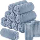 Buryeah 12 Pcs Flannel Throw Blanket Bulk 50 x 60 in Sleepover Blanket Outdoor Wedding Throw Lightweight, Oeko-tex Standard 100 Certified for Sofa Homeless Gifts (Dusty Blue)