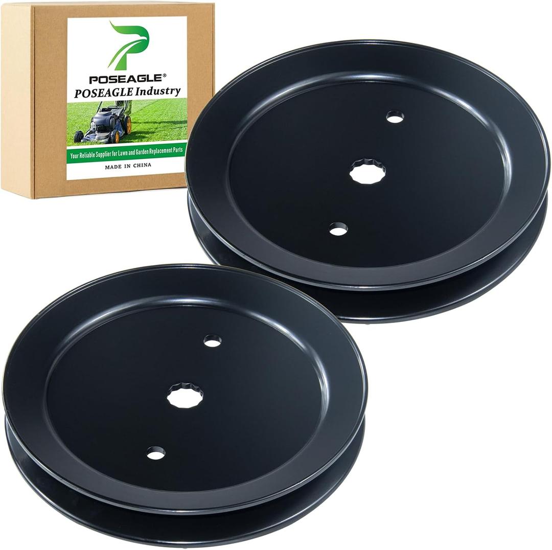 2 x 2 Pack 197473 Pulley Replaces 532197473 532195945 Mandrel Pulley 21546446 for Husqvarna 46" 42" YTH22V46 YTH18542 YT4000 YT3000 YS4500 YTH20K46 YTH21K46 YTA18542 YTS3000 Lawn Tractors