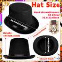 Black Top Hat,Deluxe Magician Ringmaster Costume Hats for Teens,Adults,Halloween,Themed Party,Cosplay Accessory, Black, One Size