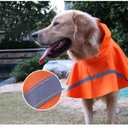 NACOCO Large Dog Raincoat Adjustable Pet Waterproof Clothes Lightweight Rain Jacket Poncho Hoodies with Strip Reflective (L, Orange)