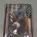 FUYOCWE for Fire HD 10 Tablet Case (13th Generation,2023 Release,10.1"), PU Leather Multi-Angle Folding Stand Smart Flip Cover for Amazon Kindle Fire HD 10 13th Gen-Bald Eagle with Flag