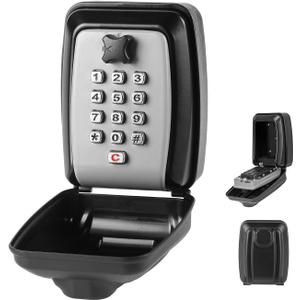 Key Lock Box, Wall Mounted Key Storage Box with 12-Digit Keyboard Combination, Resettable Code, Large Capacity, Waterproof Security Lock Box for Home, Office, Outdoor