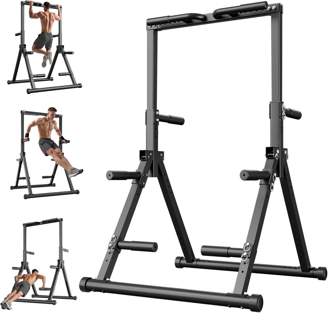 Foldable Pull Up Bar Free Standing, Strength Training Pull-up Bars Adjustable Pull Up Station, Power Tower Pull Up Bar Multi-Function Pull Up Dip Station Workout Equipment For Home Gym Support 480 LBS