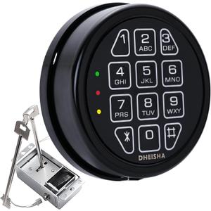 Gun Safe Replacement Lock with 2 Backup Keys Black Safe Keypad Lock