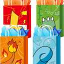 16pcs Cartoon Monster Birthday Party Bags Yellow Red Goodie Gift Bags for Kids Boys Girls Theme Birthday Party Supplies Decorations
