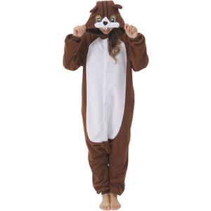 Unisex Adult Onesie Pajamas, Animal Halloween Costume, One-Piece Cosplay Sleepwear for Men and Women (Medium, Squirrel)