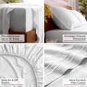 Mellanni Queen Sheets Set - 4 PC Iconic Collection Bedding - Hotel Luxury, Extra Soft, Cooling Bed Sheets - Wrinkle, Fade, Stain Resistant (Queen, White)