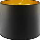 Aspen Creative 31099 Transitional Hardback Drum (Cylinder) Shaped Spider Construction Lamp Shade in Black with Gold inside Washi Paper, 16" wide (16" x 16" x 12")