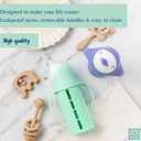 Tabor Place Set of 2 - Glass Sippy Cup for Toddlers - The Luca | Mint Green & Indigo Purple | Spill-Proof | Silicone Straw | 8 oz | Liquids Never Touch Plastic | Removable Handles