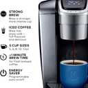 Keurig K-Elite Single Serve K-Cup Pod Coffee Maker, with Strength and Temperature Control, Iced Coffee Capability, 8 to 12oz Brew Size, Programmable, Brushed Silver