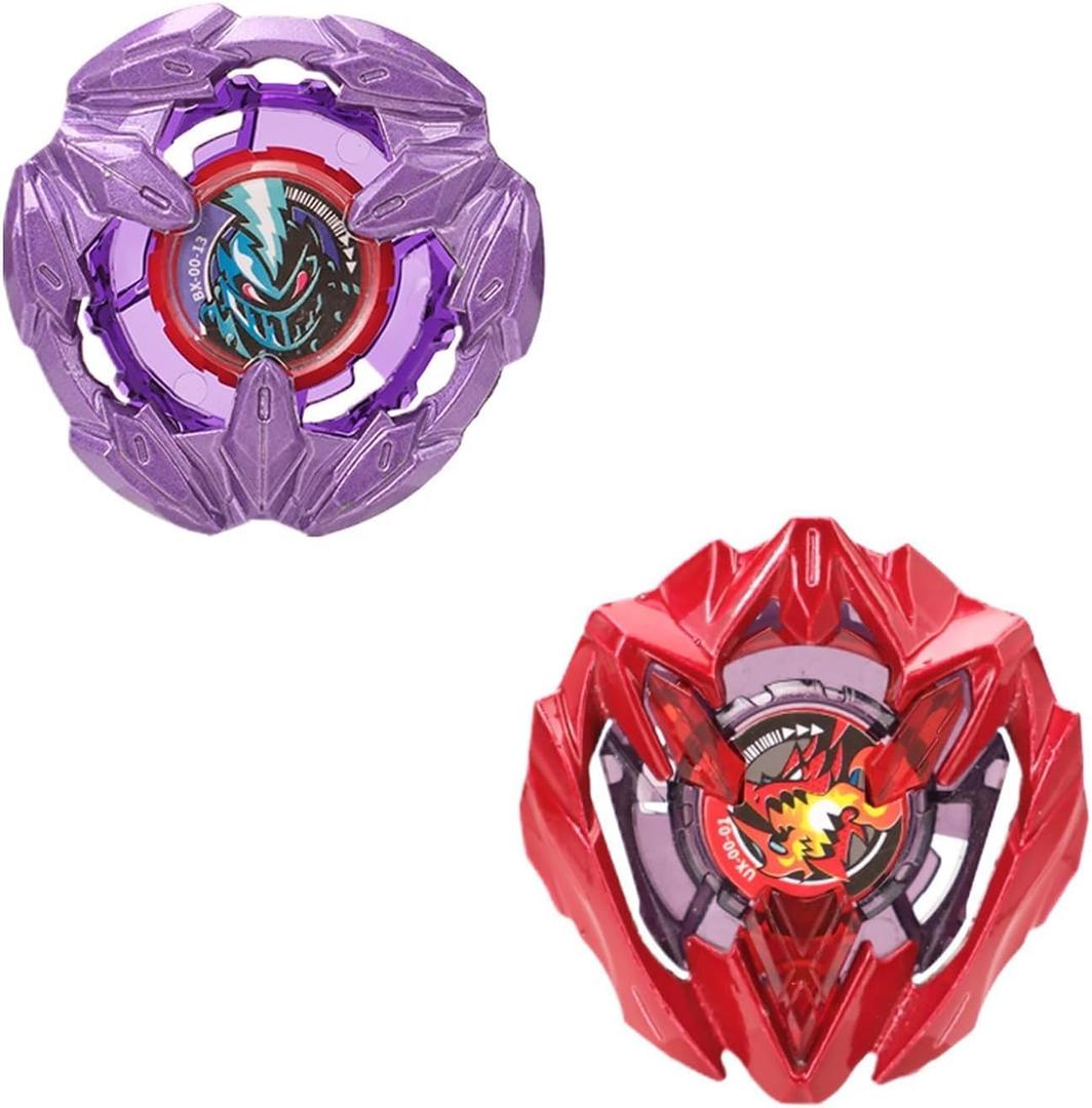 2 x Gyro X Set, 2 Right Spinning Tops Attack Type and Defense Type, Fun for Battling Game, Great Toy Gift for Boy Kid 6+