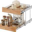 OCG Pull Out Cabinet Organizer 20" W x 21" D, 2 Tier Slide Out Shelf, Heavy-Duty Pull Out Drawer for Cabinets, Base Cabinet Organization for Kitchen, Pantry, Bathroom