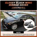 Glossy Black Mirror Covers Fit for Toyota Camry 2018-2025 Ox Horn Design, Driver & Passenger Side Rearview Cap Replacement (1 Pair)