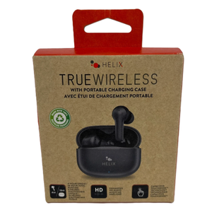 Helix True Wireless Earbuds With Portable Charging Case Black V1-1123