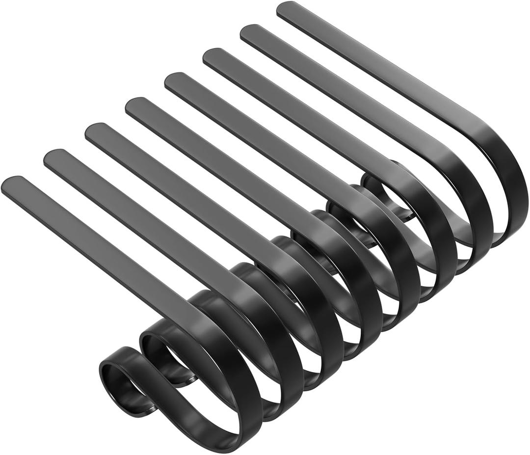 Christmas Stocking Holder for Mantle Non-Slip Adjustable Stand Metal Stocking Hangers Christmas Party Decoration Supplies (Black 8 Pack)