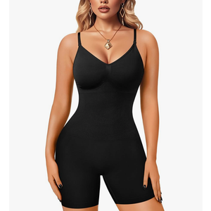 Women Slimming Bodysuits Shapewear Tops Tummy Control Body Shaper Spaghetti Strap Camisole Leotards Bodycon Jumpsuit, Small