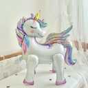 Self-Standing Unicorn Balloons for Girls Birthday Decorations Rainbow Unicorn Party Supplies - 28 Inch, Pack of 2
