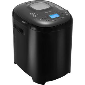 Amazon Basics Programmable Bread Maker, 2 Pound Non-Stick Automatic Bread Making Machine, 14 Settings for Breads, Doughs, Gluten-Free Options and More, LCD Display, Black