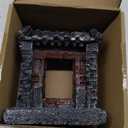 Saim Aquarium Decorations Classical Ancient Temple Ruins Ornament Chinese Old Building Decorations for Betta Fish Tank Fish to Sleep Rest Hide Play (Medium) Gray