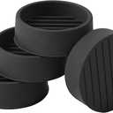1.5x1.5 Round Rubber Furniture Caster Cups, Anti-Sliding Furniture Pads Bed Stopper Floor Protectors with Grip - Protect Any Flooring (4 Pcs Black)