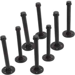 Odowalker 8 Pack Industrial Black Iron Pipe Shelf Brackets 12 Inch Wall Mount DIY Shelving Brackets Heavy Duty Rustic Pipe Decor for Bathroom, Kitchen, Wardrobe, Home Decoration