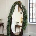 6FT Christmas Cedar Garland Thick & Lush, Real Touch Faux Greenery Christmas Garland for Mantle, Fireplace, Porch, Outdoor & Indoor Holiday Decorations (2 Pcs)