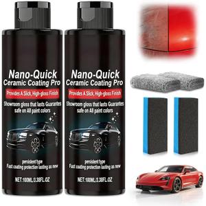 KOSIMI 2 PCS Quick Effect Coating Agent, Nano-Quick Ceramic Coating Pro, 3.5 fl.oz Revolutionary Nano Spray for Car Detailing, for Dust-Proof Glass Effect and Lasting Luster (EXP 01/16/29)