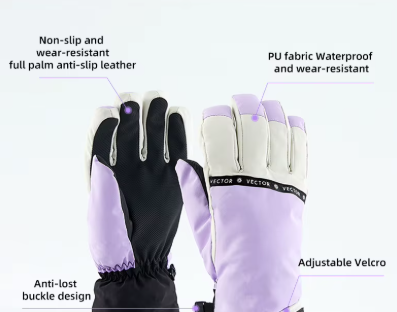 Ski Gloves for Men Women - Winter Snow Windproof Waterproof Skiing Snowboarding for Cold Weather Warm (X-Small, Black)