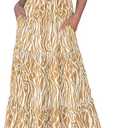 KIRUNDO Sundresses for Women 2026 Spring Summer(Khaki, XL)