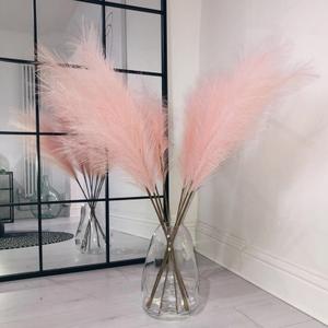 38" Faux Pampas Grass - 10 Stem Tall Pink Decor Artificial Fluffy Pampas Grass for Boho Home Wedding & Mothers Day