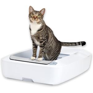 PetSafe ScoopFree Crystal Plus Automatic Self-Cleaning Cat Litter Box System  Not Enclosed  Advanced Odor Control  Includes 1 Disposable Crystal Litter Tray  White (PAL00-18016)