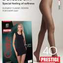 Conte Women's Classic Silky Semi Opaque Pantyhose Tights Prestige 40 Den (Brown, L)
