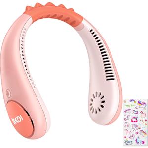 Unicorn Kids Neck Fan, Safe Bladeless Fan with Unicorn Sticker, Hands-free Portable Rechargeable Cooling Fan, 2600mAh Personal Fans for 4-14Y Girls, 4 Speeds, Lightweight, Summer Gifts for Kids